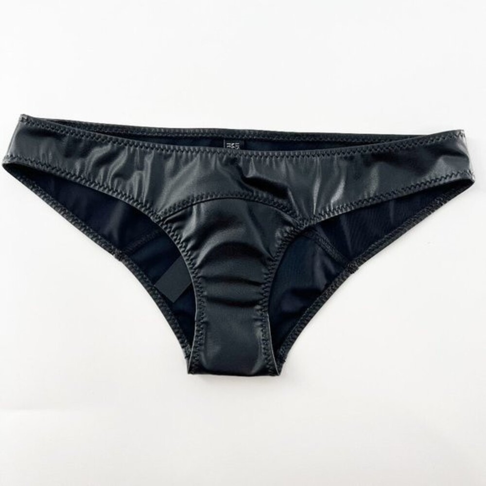 Lisa Marie Fernandez Women's Faux leather Black Bikini Bottom Size 2 NWT